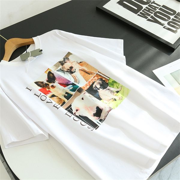 fashion brand paris family b letter dog digital printing medium length loose short sleeve t-shirt for men and womenli, White
fashion brand paris family b letter dog digital printing medium length loose short sleeve t-shirt for men and womenli, White