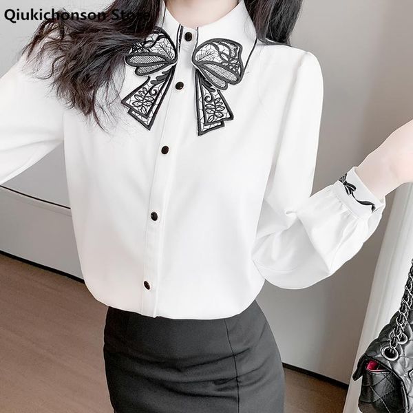 women's blouses & shirts qiukichonson spring summer women long sleeve shirt fashion cute embroidery bow collar button up white chiffon
women's blouses & shirts qiukichonson spring summer women long sleeve shirt fashion cute embroidery bow collar button up white chiffon