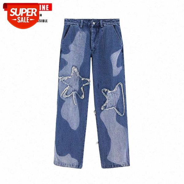 tkpa american straight loose and worn old daddy pants men's jeans washed patch wide-leg trousers for men women #e15t, Blue
tkpa american straight loose and worn old daddy pants men's jeans washed patch wide-leg trousers for men women #e15t, Blue