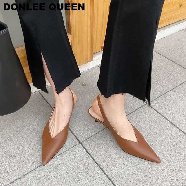 spring slingback sandals low heel pumps shoes women elegant kitten heel mules pointed toe wedding party shoes zapatos mujer 210715, Black
spring slingback sandals low heel pumps shoes women elegant kitten heel mules pointed toe wedding party shoes zapatos mujer 210715, Black