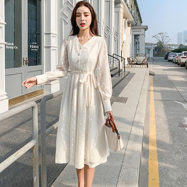 casual dresses women's 2021 lace dress autumn and winter v-neck solid color tie elegant temperament mid-length women a-type, Black;gray
casual dresses women's 2021 lace dress autumn and winter v-neck solid color tie elegant temperament mid-length women a-type, Black;gray