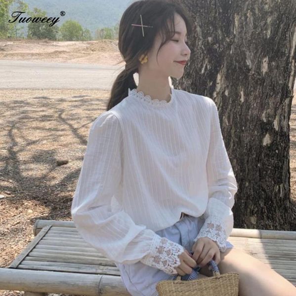 women's blouses & shirts trendy cotton women clothes long sleeve loose lace stand collar casual pullover white one pieces
women's blouses & shirts trendy cotton women clothes long sleeve loose lace stand collar casual pullover white one pieces