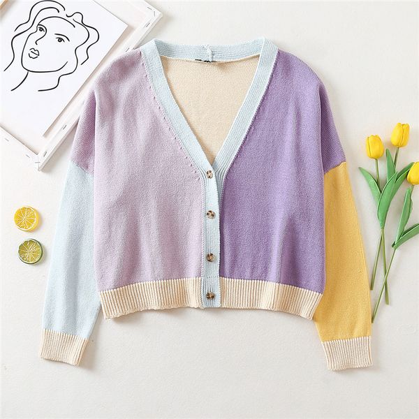 2021 new casual v-neck knitted women autumn long sleeve button female cardigan fashion ladies contrast sweater whct, White;black
2021 new casual v-neck knitted women autumn long sleeve button female cardigan fashion ladies contrast sweater whct, White;black