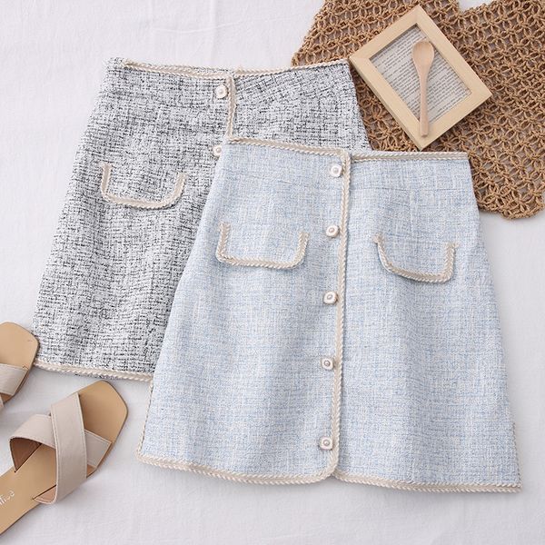 new 2021 fashion autumn spring women pockets office lady high waist tweed elegant woolen mini skirts vintage ao5y, Black
new 2021 fashion autumn spring women pockets office lady high waist tweed elegant woolen mini skirts vintage ao5y, Black