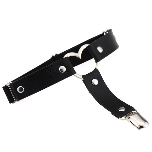 women nice punk goth heart pu leather elastic garter belt leg thigh ring clothing accessory spring summer suspender, Black;white
women nice punk goth heart pu leather elastic garter belt leg thigh ring clothing accessory spring summer suspender, Black;white