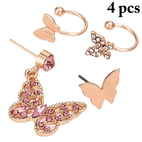 stud 4pcs butterfly earrings set fashion non pierced jewelry for women girls birthday gift, Golden;silver
stud 4pcs butterfly earrings set fashion non pierced jewelry for women girls birthday gift, Golden;silver