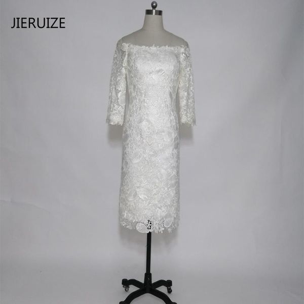 party dresses jieruize white vintage lace short evening off the shoulder 3/4 sleeves formal mother of bride, White;black
party dresses jieruize white vintage lace short evening off the shoulder 3/4 sleeves formal mother of bride, White;black