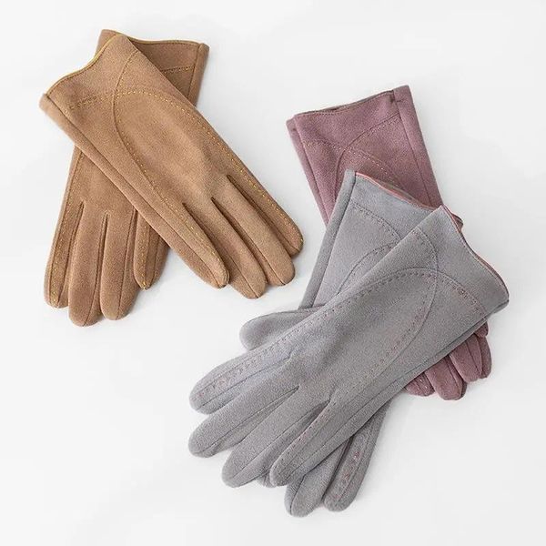 five fingers gloves fashion style plus velvet thicken women winter keep warm touch screen suede drive cycling personality mittens, Blue;gray
five fingers gloves fashion style plus velvet thicken women winter keep warm touch screen suede drive cycling personality mittens, Blue;gray