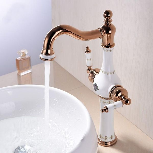 luxury brass bathroom mixer faucet series rose gold copper cold water faucet with ceramic decoration
luxury brass bathroom mixer faucet series rose gold copper cold water faucet with ceramic decoration