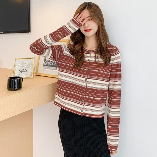 women's knits & tees vintage knitted button up long sleeve cardigans women striped korean fashion 2021 casual knitwear female jumper b, White
women's knits & tees vintage knitted button up long sleeve cardigans women striped korean fashion 2021 casual knitwear female jumper b, White
