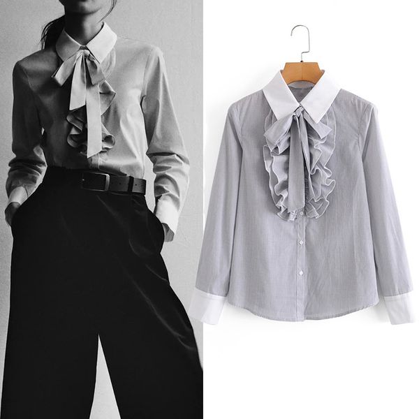 new 2021 women bow grey striped button up shirt woman autumn ruffle long sleeve office ladies vintage elegant blouse 3sl1 sodk, White
new 2021 women bow grey striped button up shirt woman autumn ruffle long sleeve office ladies vintage elegant blouse 3sl1 sodk, White