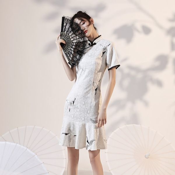 summer chinese style dress qipao short sleeve slim casual cheongsam oriental dress lace mermaid dresses for women 11332, Red
summer chinese style dress qipao short sleeve slim casual cheongsam oriental dress lace mermaid dresses for women 11332, Red