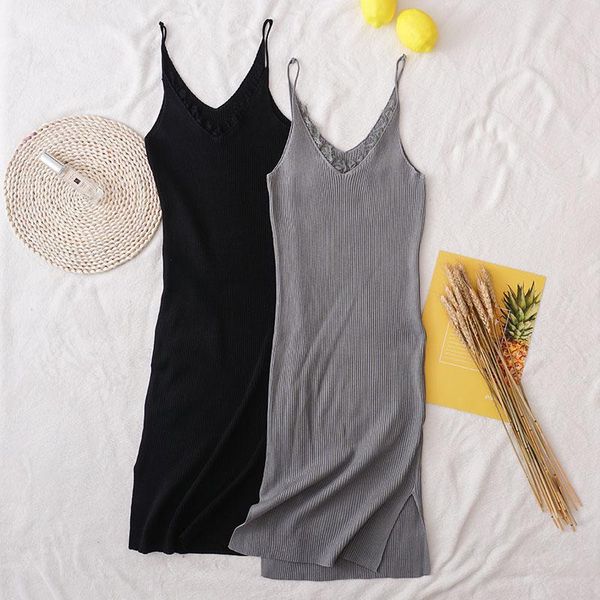 casual dresses summer elegant v neck solid knitted all match fashion women dress, Black;gray
casual dresses summer elegant v neck solid knitted all match fashion women dress, Black;gray