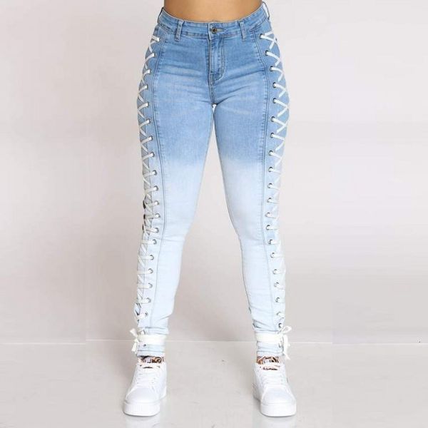 thin look women's brim high waist criss cross lace up to spring pants elegant new fall office lady jeans with pocket 9vnv, Blue
thin look women's brim high waist criss cross lace up to spring pants elegant new fall office lady jeans with pocket 9vnv, Blue