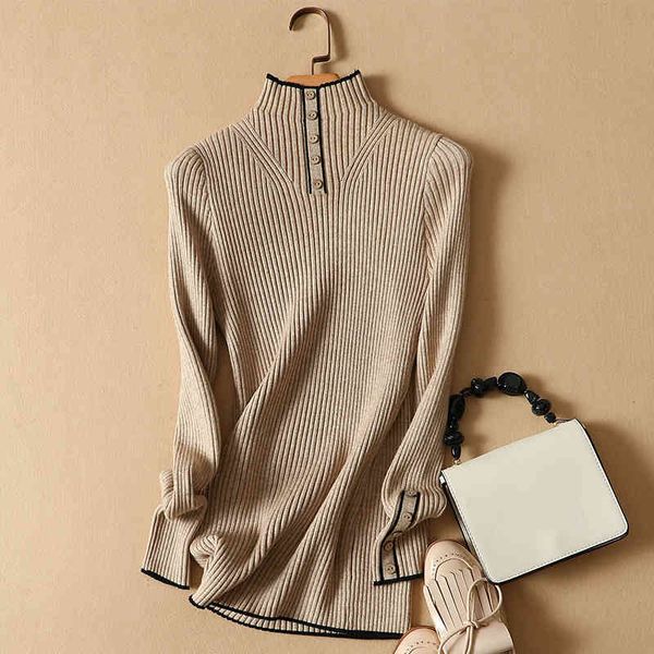 women's sweaters jersey from the solid pullover button glove half neck high fitting fine casual knitting nwcz, White;black
women's sweaters jersey from the solid pullover button glove half neck high fitting fine casual knitting nwcz, White;black