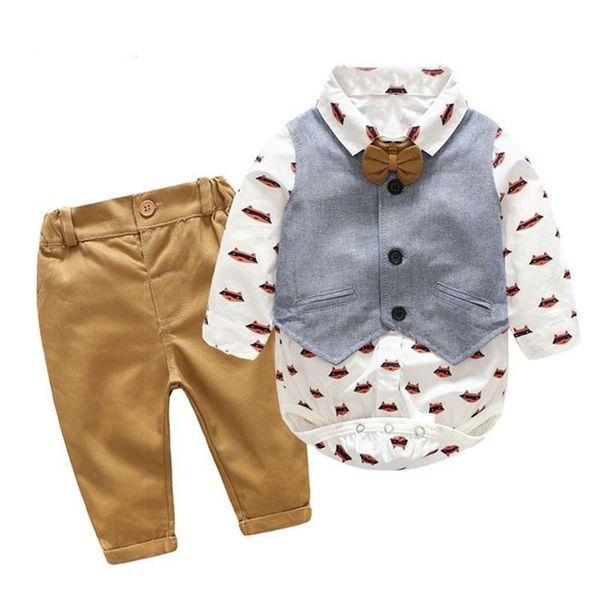 clothing sets baby boys clothes gentleman fashion autumn pants+bodysui+vest 3pcs children wedding party, White
clothing sets baby boys clothes gentleman fashion autumn pants+bodysui+vest 3pcs children wedding party, White