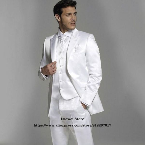 men's suits & blazers fashion white mens groom wedding peaked lapel tuxedo 3 piece jacket vest pants set formal blazer masculino costum, White;black
men's suits & blazers fashion white mens groom wedding peaked lapel tuxedo 3 piece jacket vest pants set formal blazer masculino costum, White;black