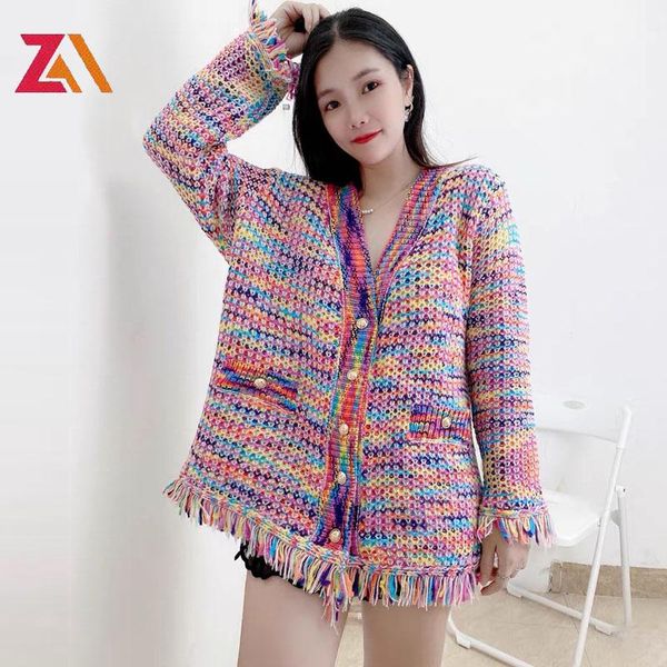 women's knits & tees zalady korean rainbow colors loose knit cardigan jacket autumn winter v-neck tassel pull femme outwear women sweat, White
women's knits & tees zalady korean rainbow colors loose knit cardigan jacket autumn winter v-neck tassel pull femme outwear women sweat, White
