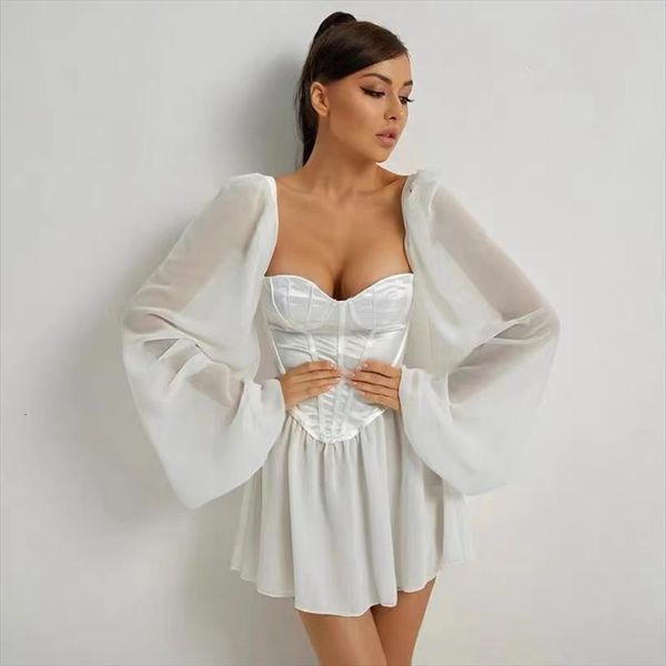 Chiffon Sexy Bodycon Lantern Sleeve Women Dresses Corset Beach Vacation Outfit Party Womens White, Black;gray
Chiffon Sexy Bodycon Lantern Sleeve Women Dresses Corset Beach Vacation Outfit Party Womens White, Black;gray