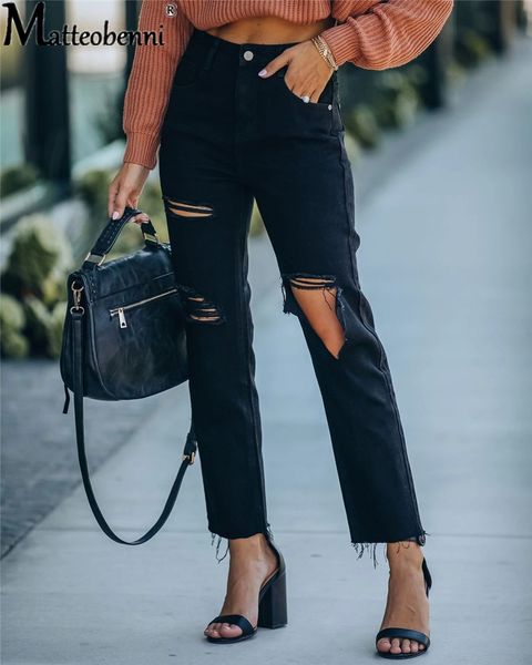 2021 new autumn womens high waist ny denim holes destroyed knee pencil pants casual trousers black stretch ripped jeans 5uo9, Blue
2021 new autumn womens high waist ny denim holes destroyed knee pencil pants casual trousers black stretch ripped jeans 5uo9, Blue