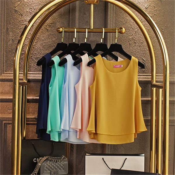 women's blouses & shirts sleeveless o-neck casual shirt black female 2021 spring summer arrival chiffon blouse plus size s-5xl solid 1, White
women's blouses & shirts sleeveless o-neck casual shirt black female 2021 spring summer arrival chiffon blouse plus size s-5xl solid 1, White