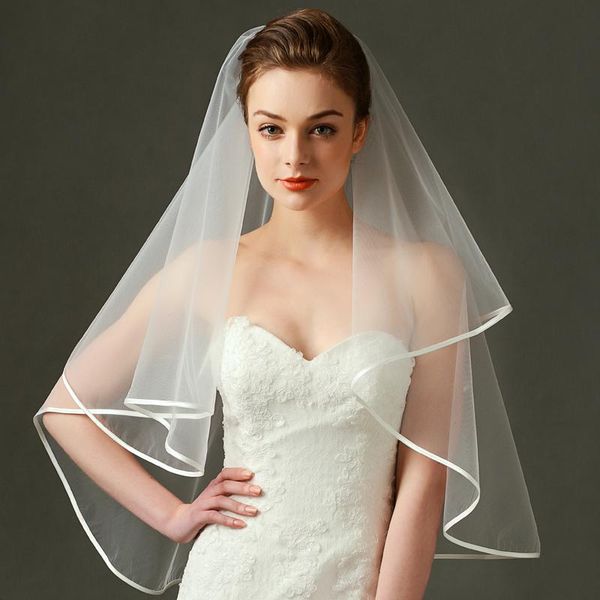 bridal veils white a layers wedding veil with comb ribbon edge simple voile de mariee velos novia 2021, Black
bridal veils white a layers wedding veil with comb ribbon edge simple voile de mariee velos novia 2021, Black