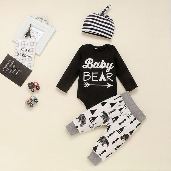 clothing sets 3pcs born baby boy clothes spring fall infant bear letter print long sleeve romper+pants+hat set toddler outfits, White
clothing sets 3pcs born baby boy clothes spring fall infant bear letter print long sleeve romper+pants+hat set toddler outfits, White