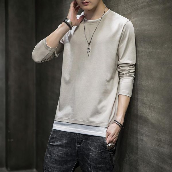 men's t-shirts 2021fashion casual round collar long-sleeved t-shirt spring and summer for men, White;black
men's t-shirts 2021fashion casual round collar long-sleeved t-shirt spring and summer for men, White;black