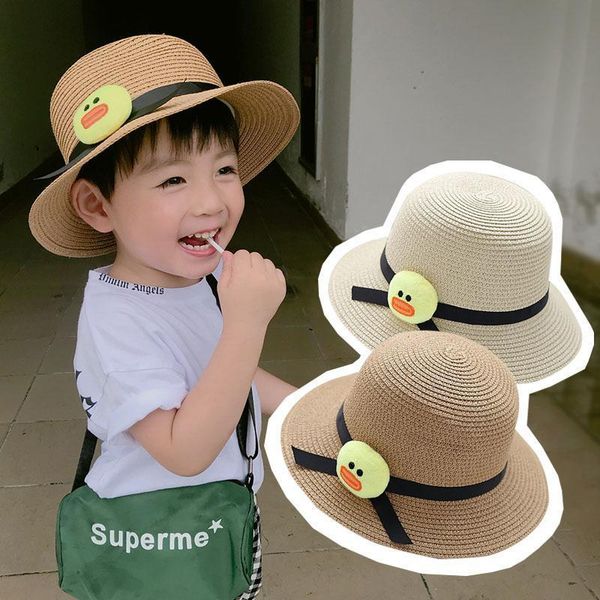 wide brim hats children's summer straw hat, cartoon duck sun hat with windproof rope, beach 51/53 cm, Blue;gray 
wide brim hats children's summer straw hat, cartoon duck sun hat with windproof rope, beach 51/53 cm, Blue;gray