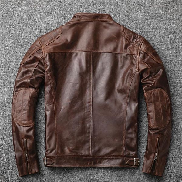 men's leather & faux .brand motor biker style.vintage brown genuine jacket,fashion mens tanning goathide coat,sales, Black
men's leather & faux .brand motor biker style.vintage brown genuine jacket,fashion mens tanning goathide coat,sales, Black