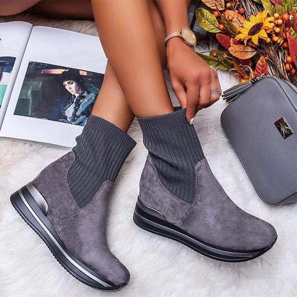 boots women ankle suede ladies knitting short boot splicing female fashion women's shoes soft slip on casual comfortable, Black
boots women ankle suede ladies knitting short boot splicing female fashion women's shoes soft slip on casual comfortable, Black