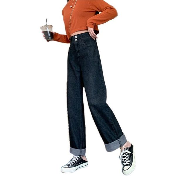 new women's wear in autumn and winter 2021 loose high waist wide leg jeans for women, Blue
new women's wear in autumn and winter 2021 loose high waist wide leg jeans for women, Blue