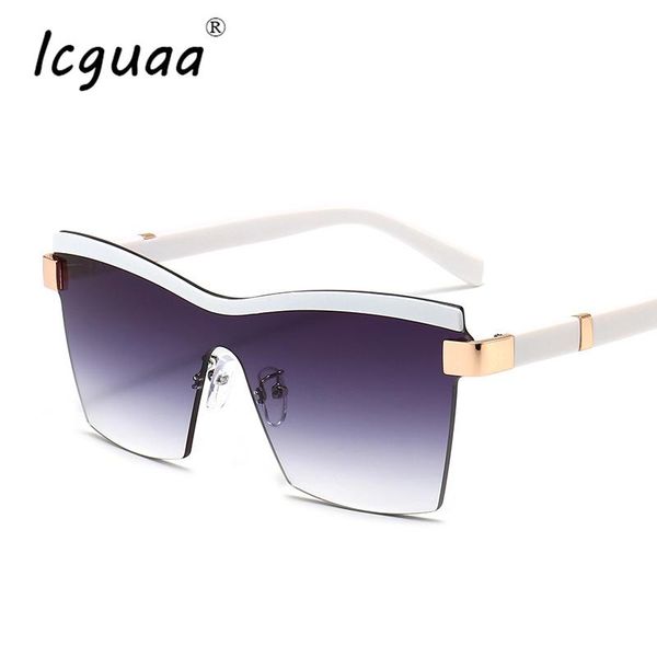 sunglasses fashion oversized eyebrow brand designer eye glasses rimless one-piece for outdoor gafas oculos, White;black
sunglasses fashion oversized eyebrow brand designer eye glasses rimless one-piece for outdoor gafas oculos, White;black