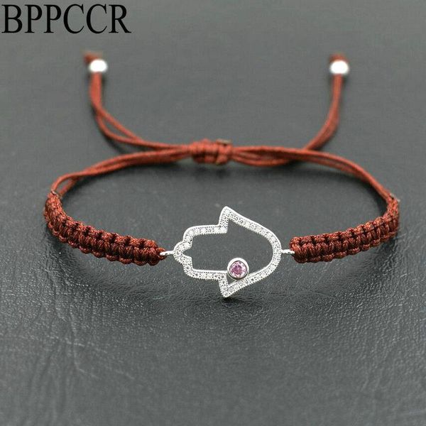 charm bracelets bppccr shiny pink crystal micro pave zircon rhinestone hamsa hand brown rope braid women lucky lovers pulseras, Golden;silver
charm bracelets bppccr shiny pink crystal micro pave zircon rhinestone hamsa hand brown rope braid women lucky lovers pulseras, Golden;silver