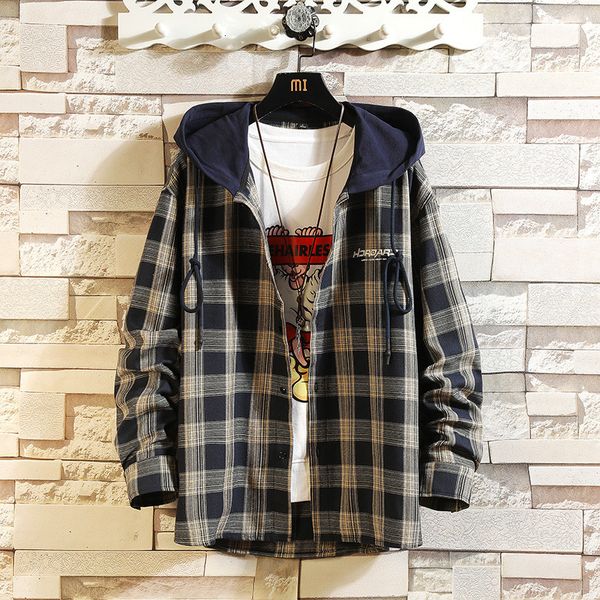 2021 new men 's jacket casual plaid long sleeve spring and autumn color matching male shirt driv, White;black
2021 new men 's jacket casual plaid long sleeve spring and autumn color matching male shirt driv, White;black