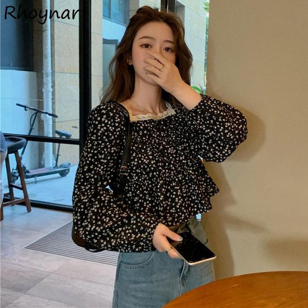 women's blouses & shirts blouse women lace vintage print french style square collar long sleeve simple stylish teens elegant loose all-, White
women's blouses & shirts blouse women lace vintage print french style square collar long sleeve simple stylish teens elegant loose all-, White