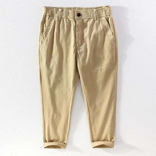 men's pants men clothing 2021 spring autumn stretch casual youth pure color elastic waist cropped, Black
men's pants men clothing 2021 spring autumn stretch casual youth pure color elastic waist cropped, Black