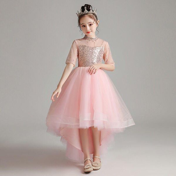 girl's dresses flower girl illusion crystal beading sequined high half luxury pink princess knee-length tulle lace kids party gown h299, Red;yellow
girl's dresses flower girl illusion crystal beading sequined high half luxury pink princess knee-length tulle lace kids party gown h299, Red;yellow