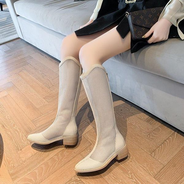 summer hollow out women long boots shoes women low heel mesh sandal boots breathable street wooden heel sandals 2021, Black
summer hollow out women long boots shoes women low heel mesh sandal boots breathable street wooden heel sandals 2021, Black
