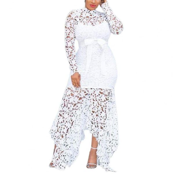 casual dresses white formal dress women elegant lace patchwork long sleeve hollow out fishtail hem wedding evening party vestidos 5xl, Black;gray
casual dresses white formal dress women elegant lace patchwork long sleeve hollow out fishtail hem wedding evening party vestidos 5xl, Black;gray