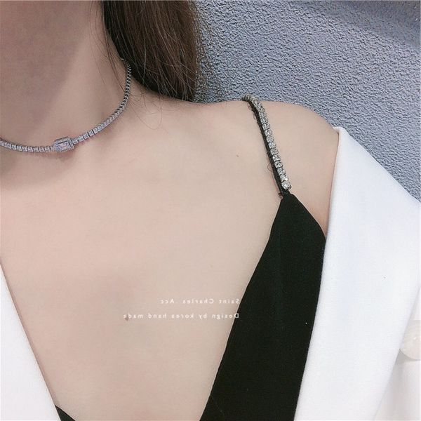 korean version simple personality rhinestone box chain necklace sweet rectangular pendant necklace collarbone, Black
korean version simple personality rhinestone box chain necklace sweet rectangular pendant necklace collarbone, Black