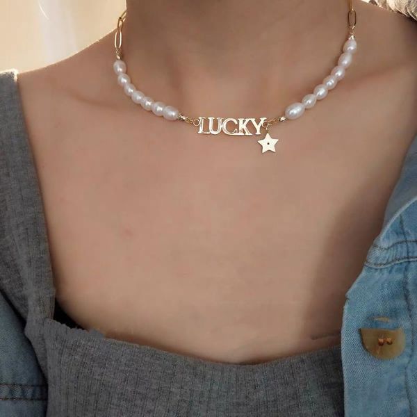chokers metal lucky letter pendant pearl star choker necklace for women girl fashion collar punk neck chain jewelry, Golden;silver
chokers metal lucky letter pendant pearl star choker necklace for women girl fashion collar punk neck chain jewelry, Golden;silver