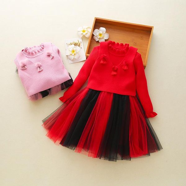 girl's dresses christmas autumn knit sweater girls casual long-sleeved wedding chiffon tutu dress cute princess party tulle, Red;yellow
girl's dresses christmas autumn knit sweater girls casual long-sleeved wedding chiffon tutu dress cute princess party tulle, Red;yellow