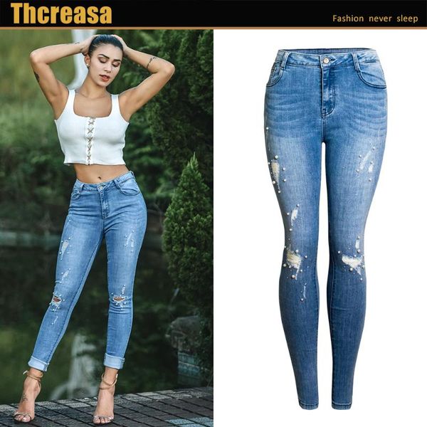women's jeans 2021 european and american beaded leggings pencil pants stretch slim, Blue
women's jeans 2021 european and american beaded leggings pencil pants stretch slim, Blue