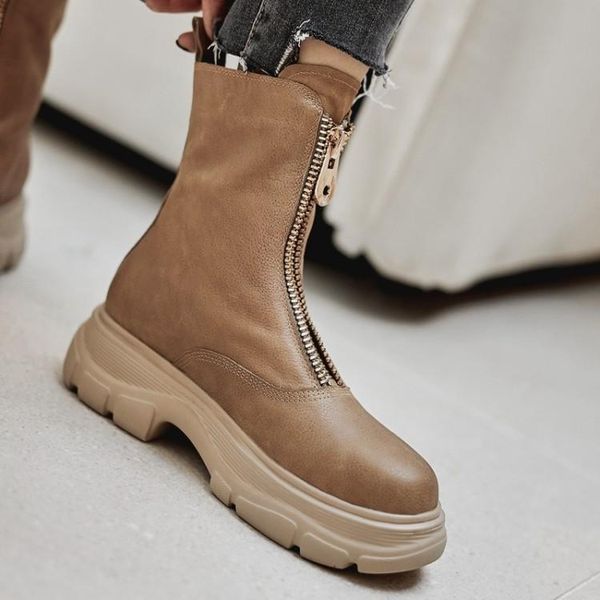 boots zipper leather autumn winter 2021 thick sole waterproof platform front short women's size, Black
boots zipper leather autumn winter 2021 thick sole waterproof platform front short women's size, Black