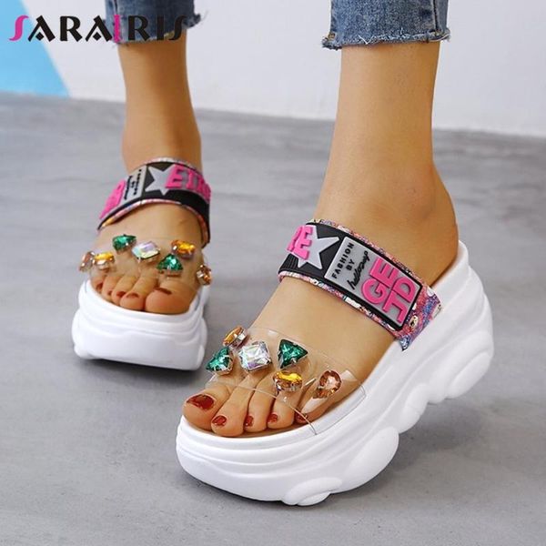 slippers sarairis mixed color slip on platform women thick bottom casual crystal ladies shoes, Black
slippers sarairis mixed color slip on platform women thick bottom casual crystal ladies shoes, Black