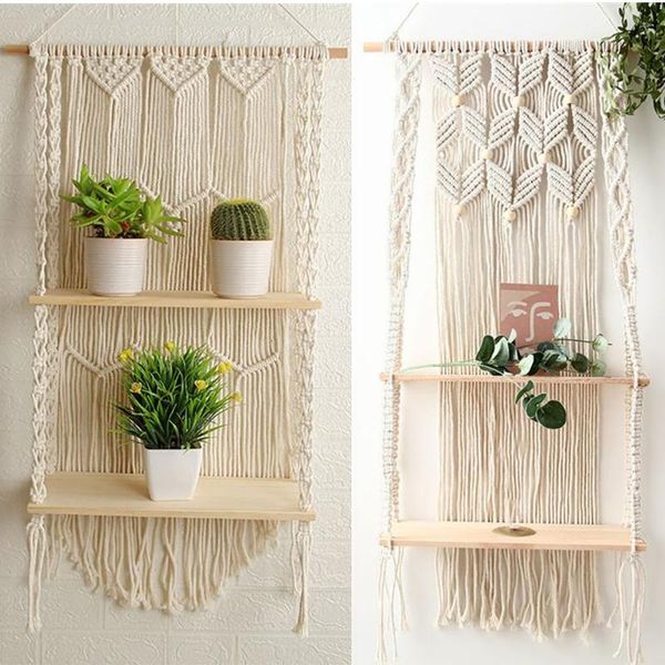 tapestries 1/2 layers bohemian macrame tapestry rack hand-woven wall hanging flower storage wooden shelf decorative
tapestries 1/2 layers bohemian macrame tapestry rack hand-woven wall hanging flower storage wooden shelf decorative