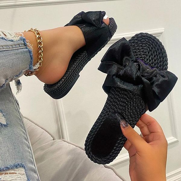 slippers 2021 women summer casual slides comfortable flax pink print bow linen flip flops platform sandals ladies indoor shoes, Black
slippers 2021 women summer casual slides comfortable flax pink print bow linen flip flops platform sandals ladies indoor shoes, Black