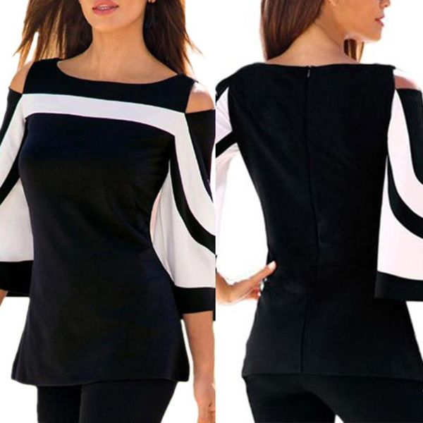 women's t-shirt clearance contrast color fashion shirt round collar off shoulder large size loose solid cotton ladies, White
women's t-shirt clearance contrast color fashion shirt round collar off shoulder large size loose solid cotton ladies, White