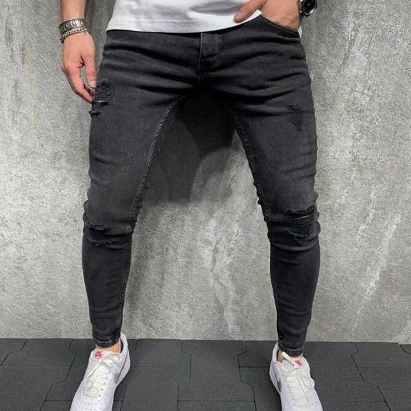 men's jeans european and american men black holes tight jeans, young pants small feet, Blue
men's jeans european and american men black holes tight jeans, young pants small feet, Blue